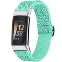 imoshion Elastische Nylonarmband für das Fitbit Charge 5 / Charge 6 - Mintgrün