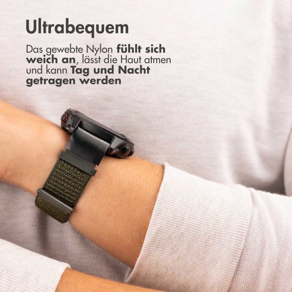 imoshion QuickFit® Nylon Armband -   Garmin 22 mm Anschluss - Größe L/XL - Grün
