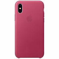 Apple Schwarzes Leder-Case Apple iPhone X - Pink Fuchsia