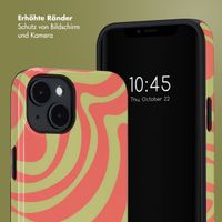 Selencia Vivid Rückabdeckung mit MagSafe Apple iPhone 14 - Wavy Swirl Orange Fern