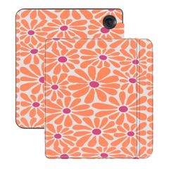 imoshion Design Slim Hard Case Sleepcover mit Stand Kobo Libra Colour - Orange Flowers Connect