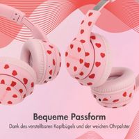 imoshion Kabellose Kinderkopfhörer LED Light - Dezibelbegrenzer - Mit AUX-Kabel - Herzchen