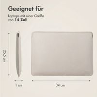Accezz Leather Laptop Hülle Apple MacBook 14 Zoll - Laptop Sleeve - Beige
