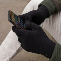 Selencia Touchscreen-Handschuhe Gestrickt - Einheitsgröße - Schwarz