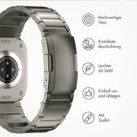 Accezz Mattes Titanstahlarmband für das  Apple Watch Series 1 t/m 9 / SE (38/40/41 mm) | Series 10 / 11 (42 mm) - Titanium