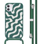 imoshion Silikonhülle design mit Band für das iPhone 11 - Petrol Green Groovy