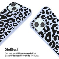 imoshion Silikonhülle design mit Band für das iPhone 15 - Animal Lila