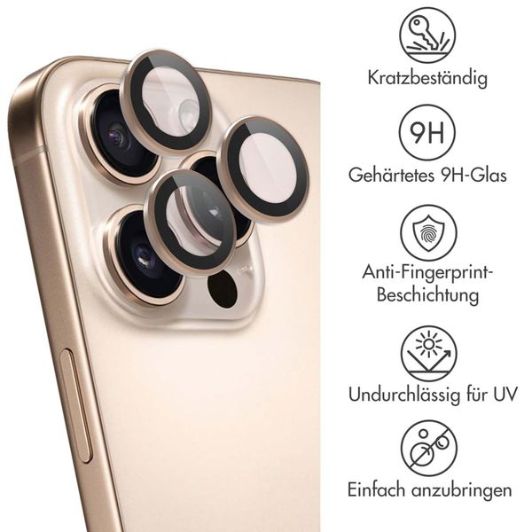 imoshion 2er-Pack Objektivschutz für Kamera für das Apple iPhone 16 Pro / 16 Pro Max - Desert / Titanium