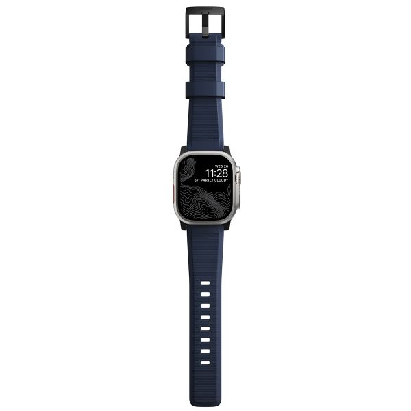 Nomad Robustes Armband FKM für die Apple Watch Series 1 bis 10 / SE / Ultra (2) (44/45/46/49 mm) - Schwarz/Blau