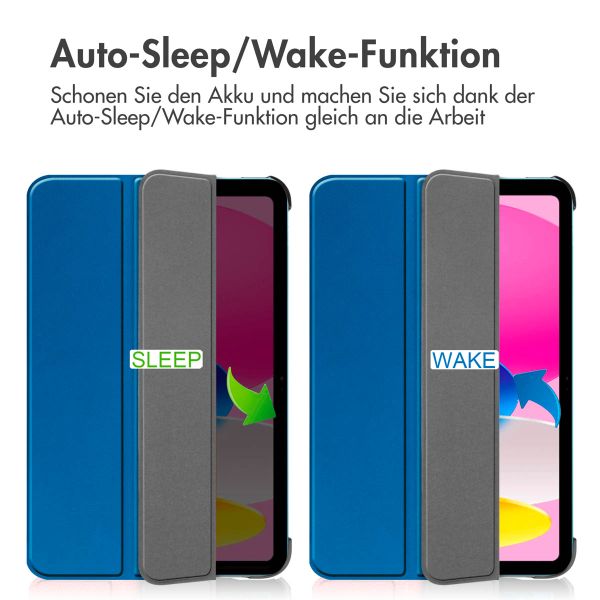 imoshion Trifold Klapphülle Apple iPad 11 (2025) 11 Zoll A16 / iPad 10 (2022) 10.9 Zoll - Cobalt Blue
