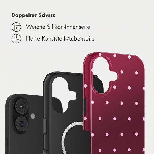 Selencia Vivid Rückabdeckung mit MagSafe Apple iPhone 16 - Happy Dots Burgundy