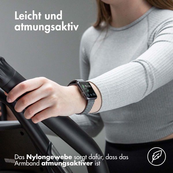 imoshion Elastisches Nylonarmband für das  Apple Watch Series 1 t/m 11 / SE / Ultra (44/45/46/49 mm) - Dunkelgrau