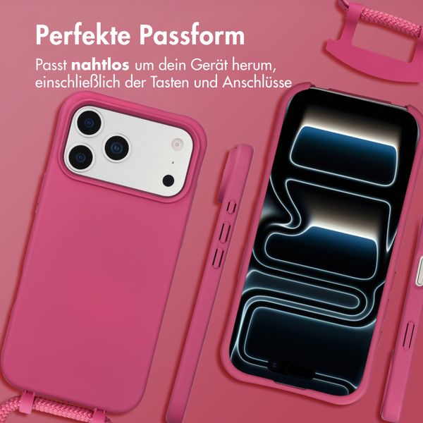 imoshion Color Backcover mit abnehmbarem Handykette und MagSafe Apple iPhone 17 Pro - Raspberry