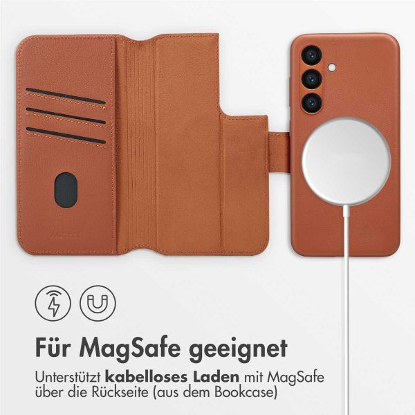 Accezz 2-in-1 Klapphülle aus Leder mit MagSafe für das Samsung Galaxy S24 - Sienna Brown