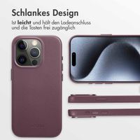 Accezz MagSafe Leather Backcover für das iPhone 15 Pro - Heath Purple