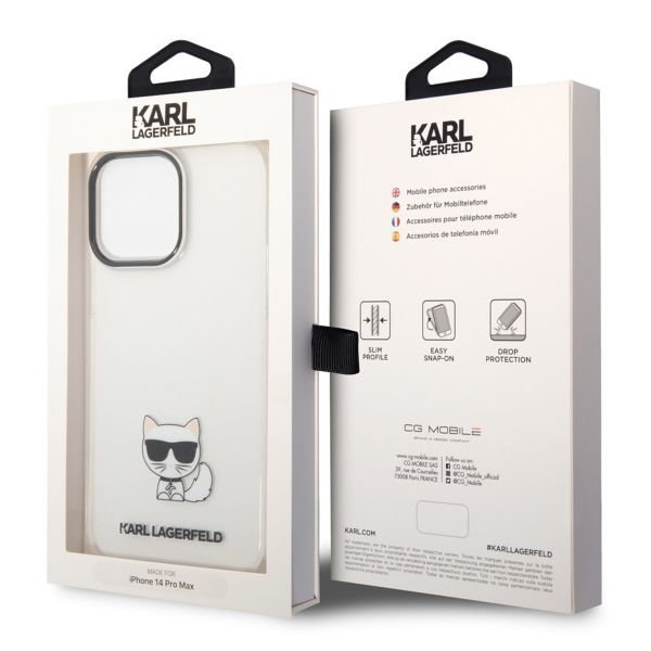 Karl Lagerfeld Hardcase Backcover Choupette für das iPhone 14 Pro Max - Transparent