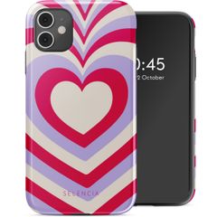 Selencia Vivid Back Cover Apple iPhone 11 - Double Hearts Rubine Red Lilac