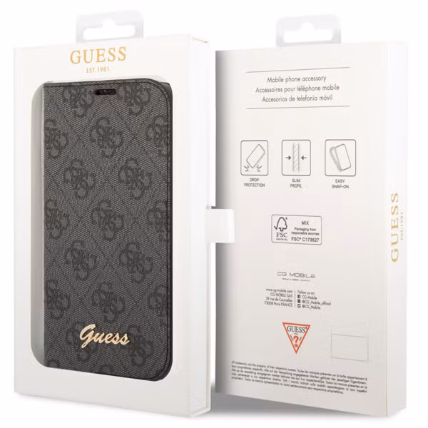 Guess 4G Logo Klapphülle Apple iPhone 14 Pro - Schwarz
