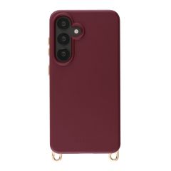 Selencia Rivièra Backcover mit MagSafe mit abnehmbaren Haken Samsung Galaxy S25 / S24 - Bold Burgundy
