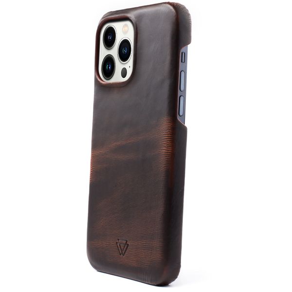 Wachikopa Full Wrap Back Cover für das iPhone 13 Pro - Dark Brown