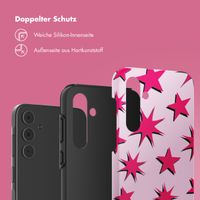 Selencia Vivid Back Cover Samsung Galaxy A55 - Stars Rubine Red Light Pink