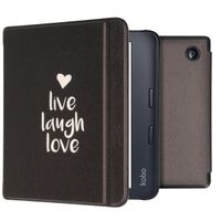 imoshion Design Slim Hard Case Sleepcover mit Stand Kobo Libra 2 / Tolino Vision 6 - Live Laugh Love
