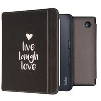 imoshion Design Slim Hard Sleepcover mit Stand für das Kobo Libra 2 / Tolino Vision 6 - Live Laugh Love