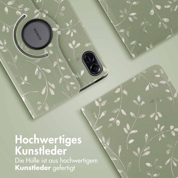 imoshion 360° drehbare Design Klapphülle für das Honor Pad X9 - Green Flowers