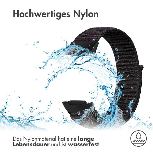 imoshion Nylonarmband für das  Fitbit Charge 5 - Größe L - Schwarz