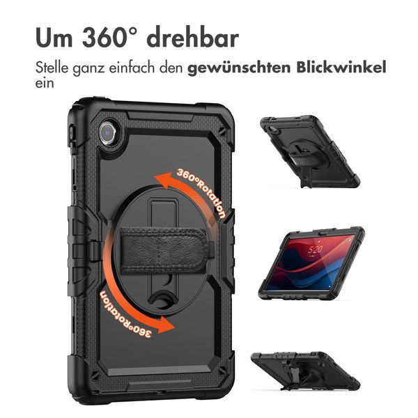 Accezz Robustes Back Cover mit Schultergurt für das Lenovo Tab M11 - Schwarz