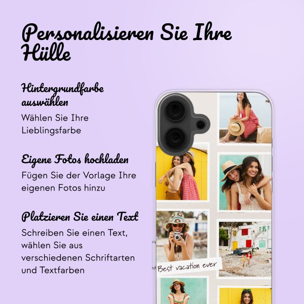 Personalisierte Hülle mit Filmrolle N°3 iPhone 16 - Transparent