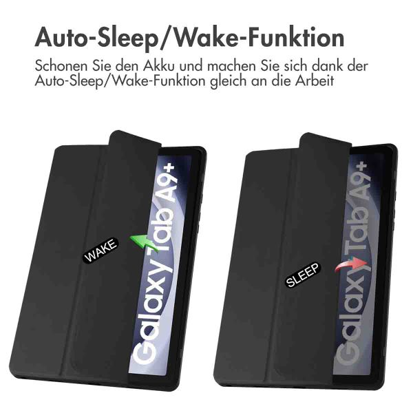 imoshion Trifold Hardcase Klapphülle Samsung Galaxy Tab A9 Plus - Schwarz