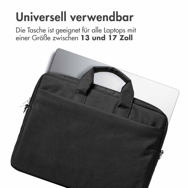 Accezz Geschäftliche Laptoptasche – Universelle Laptoptasche bis 17 Zoll – Schwarz