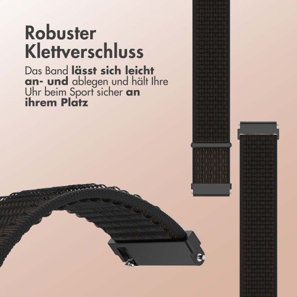 imoshion Nylonband mit Klettverschluss - Universelle 22 mm Anschluss - Schwarz