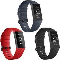 imoshion Silikonband Multipack für die Fitbit Charge 3 / 4 - Schwarz / Blau / Rot