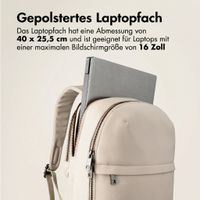 Accezz Leather Laptop Rucksack 16 Zoll - Beige