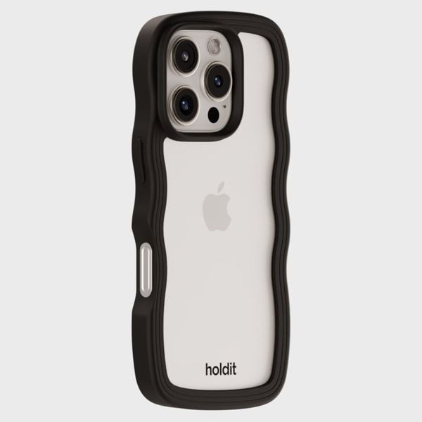 Holdit Wavy Case für das Apple iPhone 16 Pro - Black / Transparent