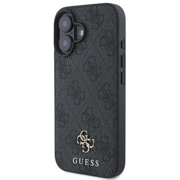 Guess 4G Metal Logo Back Cover MagSafe für das iPhone 16 - Schwarz