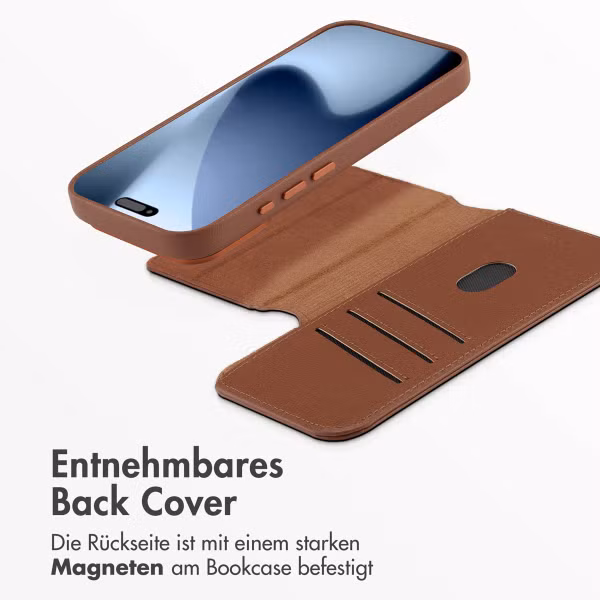 Accezz 2-in-1 Klapphülle aus Leder mit MagSafe Apple iPhone 17 Pro - Sienna Brown