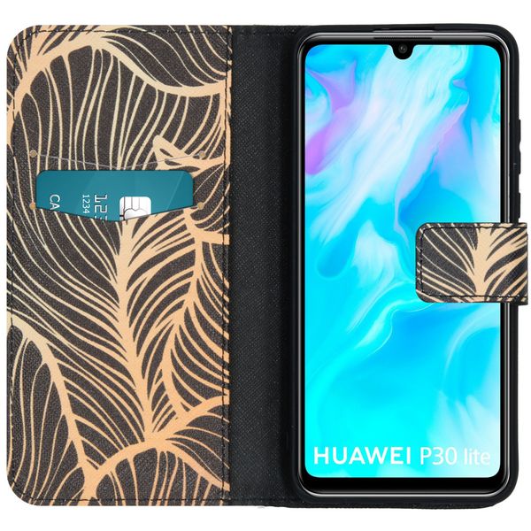 imoshion Design TPU Klapphülle Huawei P30 Lite - Golden Leaves