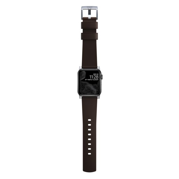 Nomad Active Pro Armband für das  Apple Watch Series 1 t/m 11 / SE / Ultra (44/45/46/49 mm) - Brown / Silver