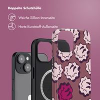 Selencia Vivid Tough Back Cover MagSafe für das iPhone 14 - Wavy Smiley Pink