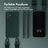 Selencia SilikonHülle mit abnehmbarem Band Samsung Galaxy A55 - Dunkelgrün