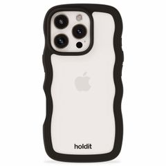 Holdit Wavy Case für das iPhone 16 Pro - Black / Transparent