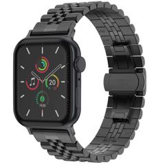 Selencia Jubilee-Edelstahlarmband für Apple Watch Series 1 t/m 9 / SE (38/40/41 mm) | Series 10 / 11 (42 mm) - Schwarz