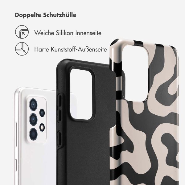 Selencia Vivid Tough Back Cover für das Samsung Galaxy A52(s) (5G/4G) - Art Wave Black