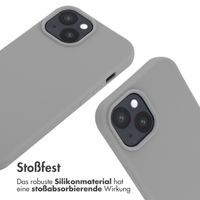 imoshion Silikonhülle mit Band für das iPhone 15 - Hellgrau