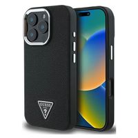 Guess Grained Triangle Case MagSafe Apple iPhone 16 Pro - Schwarz