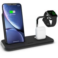 Zens Aluminium Dual Wireless Charger + Dock + Watch - 4-in-1 Kabelloses Ladegerät - 10 Watt - Schwarz 