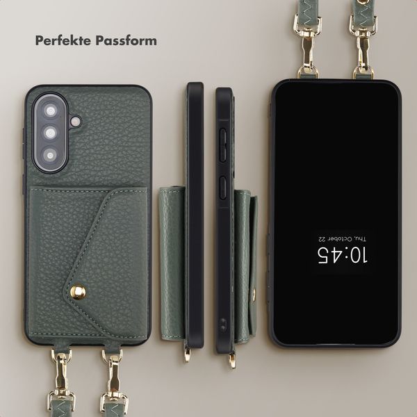 Selencia Sera HandyHülle mit Kordel und Umschlag-Kartenhalter Samsung Galaxy A37 (5G) - Sage Green
